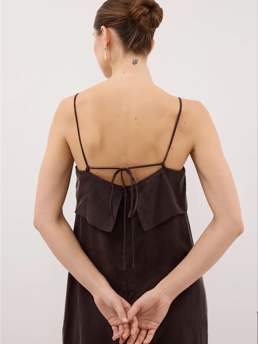 DISSH NWT Ida Plum Choc Cupro Midi Dress - Picture 3 of 6